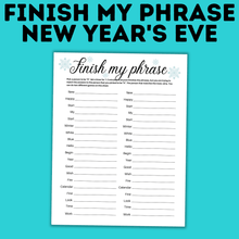 Load image into Gallery viewer, New Year&#39;s Eve Finish my Phrase | New Year&#39;s Eve Game
