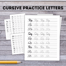 Load image into Gallery viewer, Cursive Alphabet Practice Sheets with Different Fonts | Handwriting Practice | Handwriting Cursive | Cursive Practice Sheets
