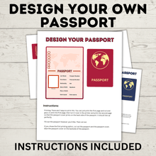 Load image into Gallery viewer, Design your own Passport Craft and Printable | Travel Craft | Passport Craft
