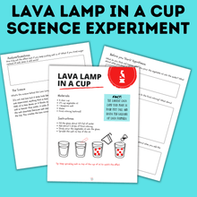 Load image into Gallery viewer, Easy Science for Kids | Lava Lamp in a Cup Science Experiment | Science Activities | Kids Activities | Kids Crafts | STEM activities
