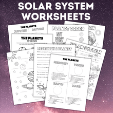 Load image into Gallery viewer, Solar System Worksheets and Coloring Pages | Space Activity Sheets
