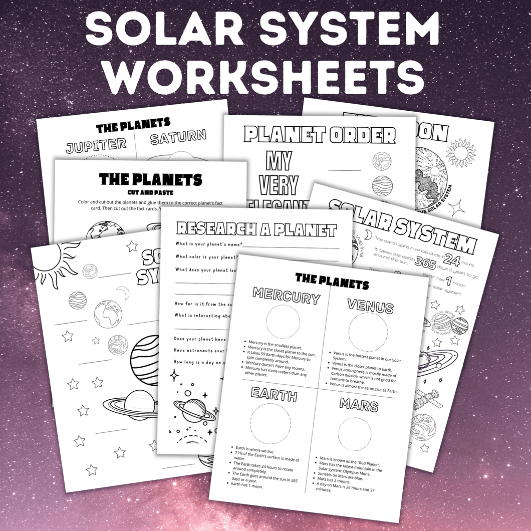 Solar System Worksheets and Coloring Pages | Space Activity Sheets