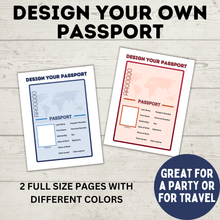 Load image into Gallery viewer, Design your own Passport Craft and Printable | Travel Craft | Passport Craft

