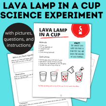 Load image into Gallery viewer, Easy Science for Kids | Lava Lamp in a Cup Science Experiment | Science Activities | Kids Activities | Kids Crafts | STEM activities
