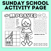 Load image into Gallery viewer, Prayer Activity Page for Kids | Sunday School Activity Page | Teach kids to Pray | Prayer Activities | Prayer Craft | Kids Crafts | Digital
