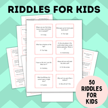 Load image into Gallery viewer, Kid&#39;s Riddle Cards | Kid&#39;s Riddle Questions | Riddles for Kids
