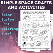 Load image into Gallery viewer, Solar System Worksheets and Coloring Pages | Space Activity Sheets
