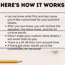 Load image into Gallery viewer, Cursive Practice with Custom Name | Practice Your Name in Cursive | Cursive Alphabet
