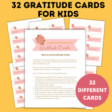 Load image into Gallery viewer, 32 Gratitude Prompt Cards for Kids | Gratitude Activity | Thanksgiving Activity
