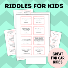 Load image into Gallery viewer, Kid&#39;s Riddle Cards | Kid&#39;s Riddle Questions | Riddles for Kids
