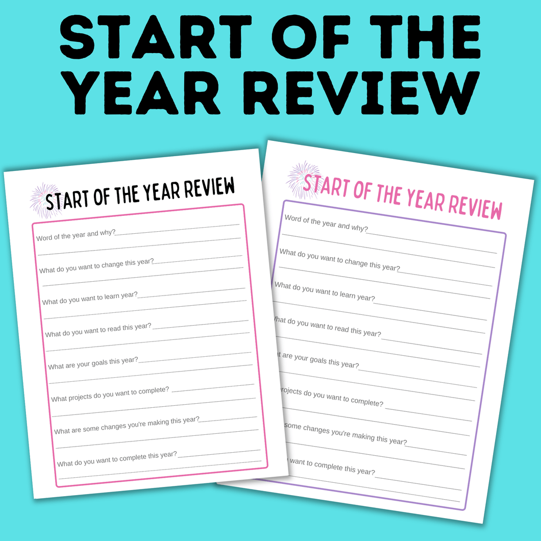 Start of the Year Review | New Year's Questions | New Year's Eve Activities