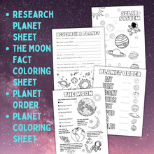 Load image into Gallery viewer, Solar System Worksheets and Coloring Pages | Space Activity Sheets
