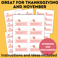 Load image into Gallery viewer, 32 Gratitude Prompt Cards for Kids | Gratitude Activity | Thanksgiving Activity
