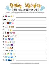 Load image into Gallery viewer, Baby Shower Emoji Nursery Rhyme Quiz

