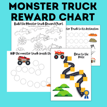 Load image into Gallery viewer, Monster Truck Reward Chart for Kids | Sticker Reward Chart | Reward Chart for Boys
