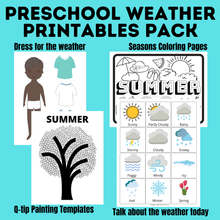 Load image into Gallery viewer, Preschool Weather Activities Printables Pack
