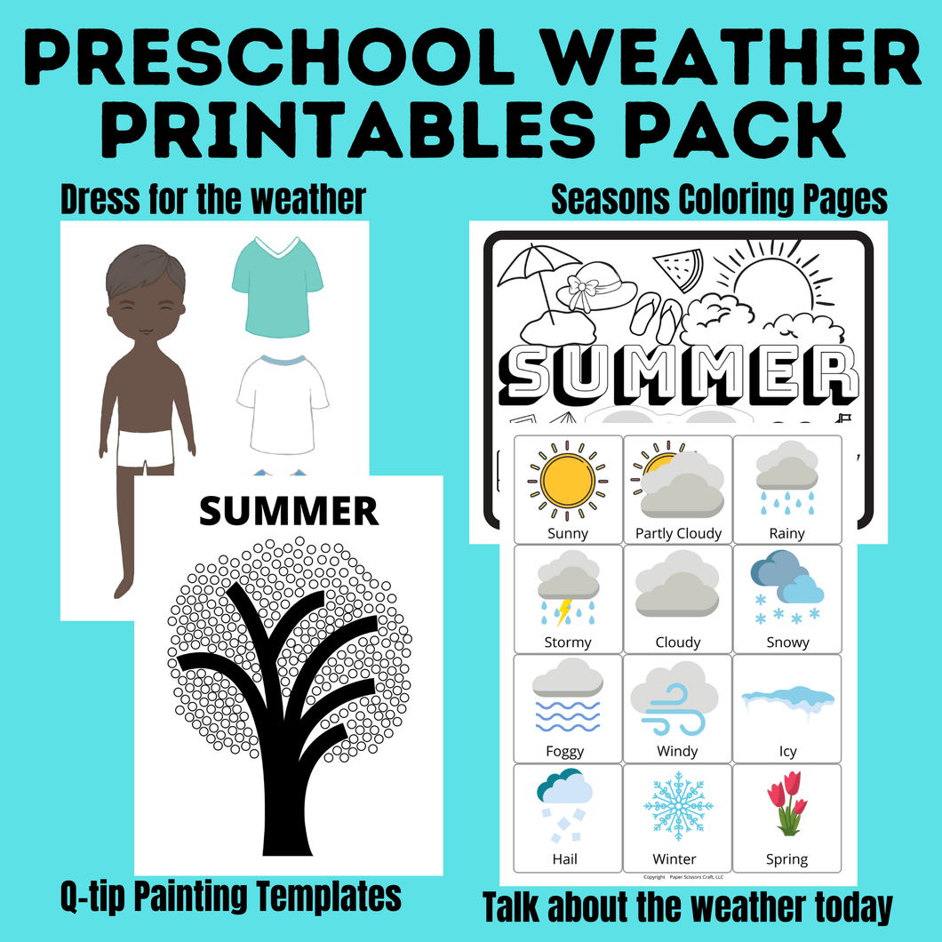 Preschool Weather Activities Printables Pack