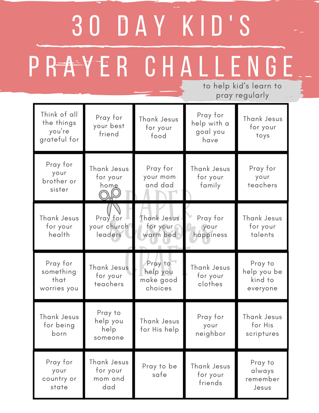 30 Day Kid's Prayer Challenge