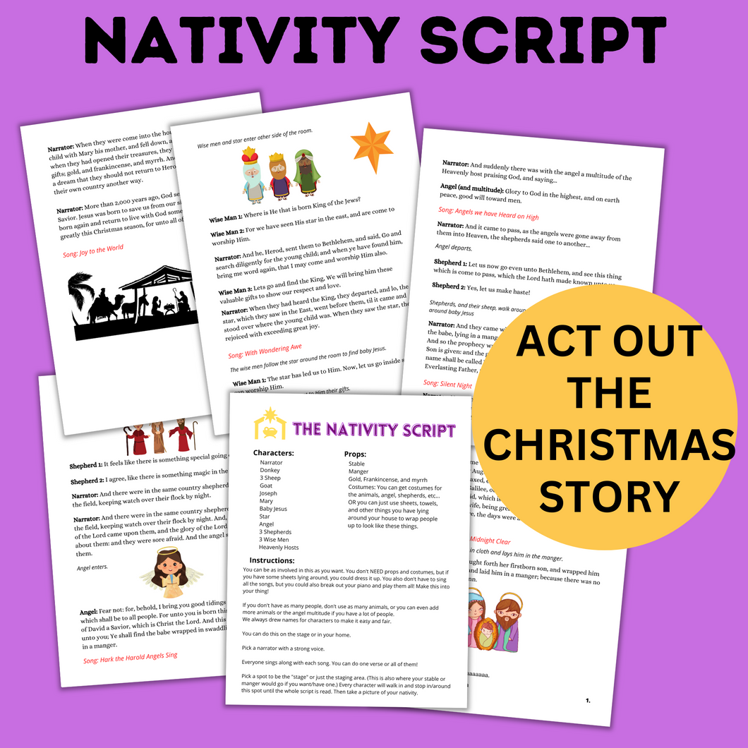 The Nativity Activity Skit and Play for Kids to Act Out