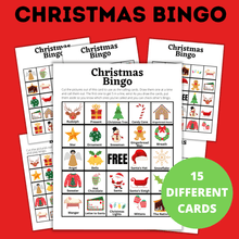 Load image into Gallery viewer, Christmas Bingo for Kids | Kid Games | Christmas Games
