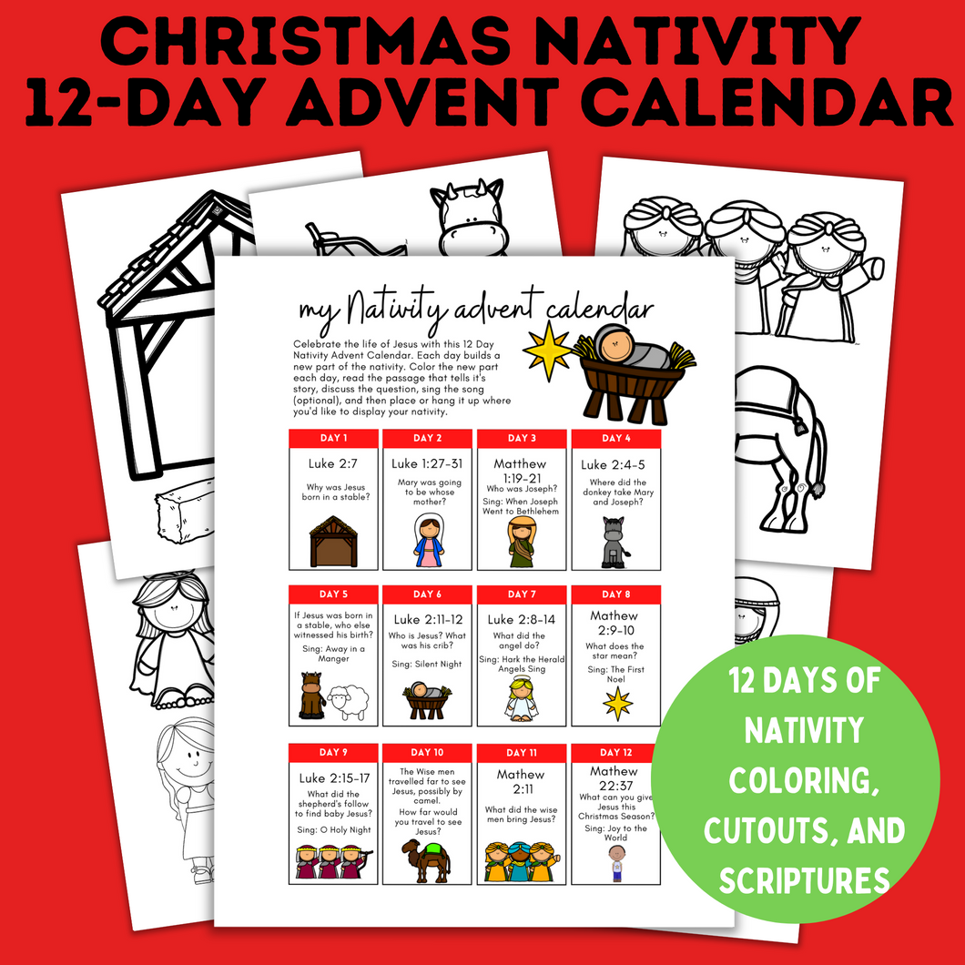 Kid's Christmas Nativity Advent Calendar | Kids Christmas Calendar
