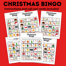 Load image into Gallery viewer, Christmas Bingo for Kids | Kid Games | Christmas Games
