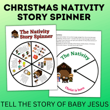 Load image into Gallery viewer, Christmas Nativity Story Spinner for Kids | Christmas Craft

