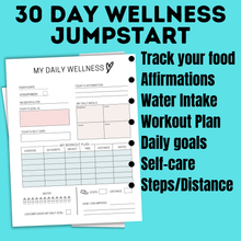 Load image into Gallery viewer, Health Planner | Fitness Tracker | 30 Day Wellness Jump Start Challenge for Moms | Wellness Planner
