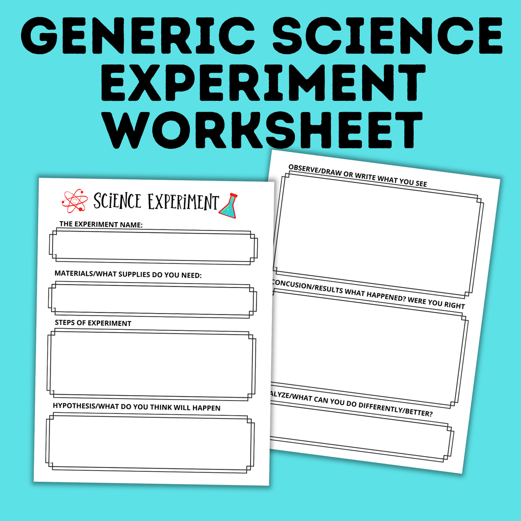 Science Worksheet | Science Experiment Worksheet | STEM Activity | Science for Kids | Science Activities | Scientific Method