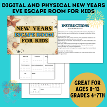 Load image into Gallery viewer, New Year&#39;s Eve Escape Room for Kids | New Year&#39;s Eve Game for Kids
