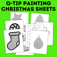 Load image into Gallery viewer, Christmas Q-tip Painting Printable | Christmas Craft for Kids and Toddlers
