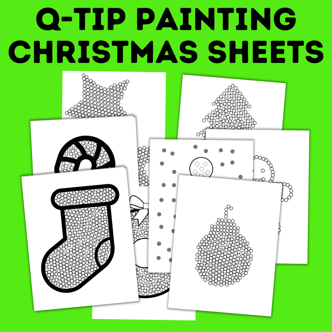 Christmas Q-tip Painting Printable | Christmas Craft for Kids and Toddlers