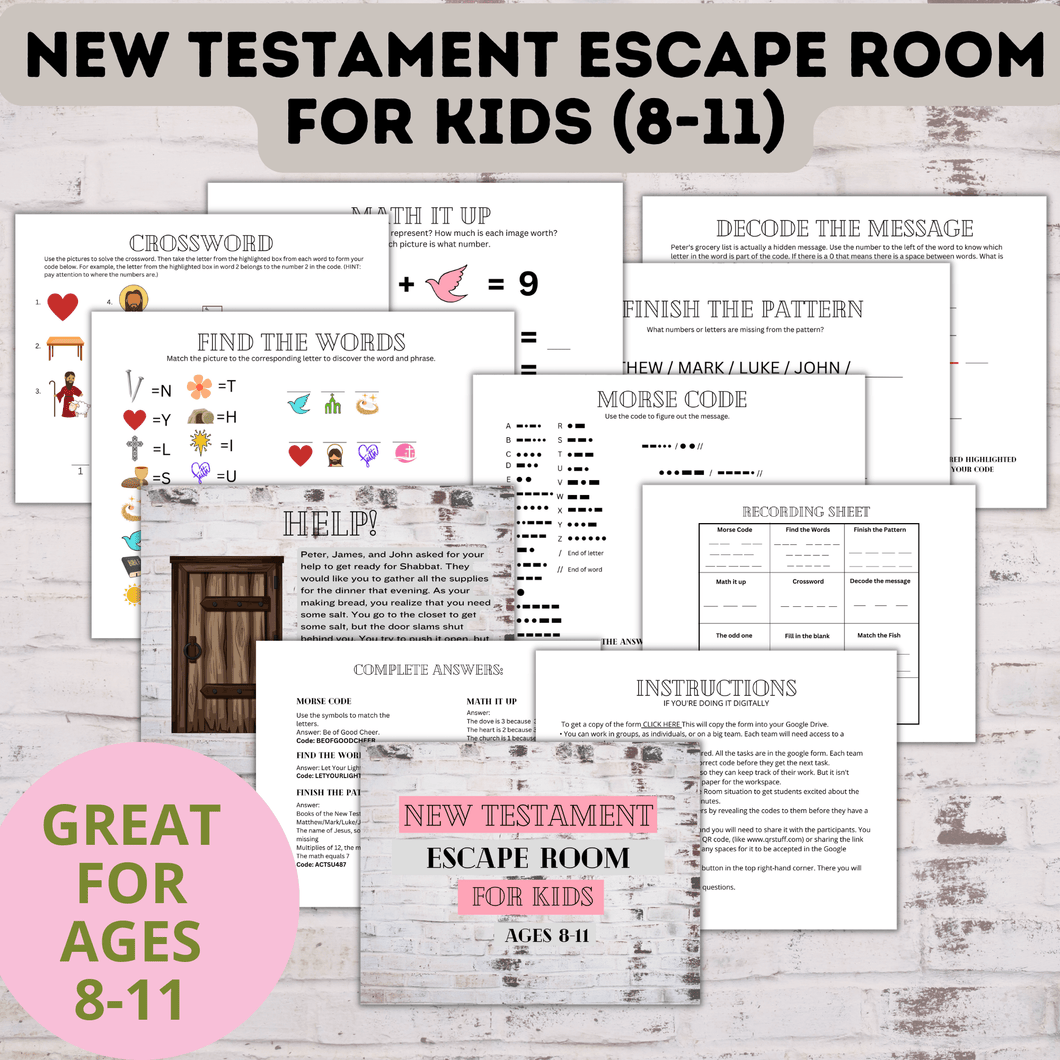 Bible Escape Room | New Testament Escape Room for Kids | Kids Games | Easter Games