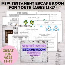 Load image into Gallery viewer, New Testament Escape Room for Youth | Youth Games | Classroom Games | Party Games | Digital Escape Room | Classroom Party | Family Games
