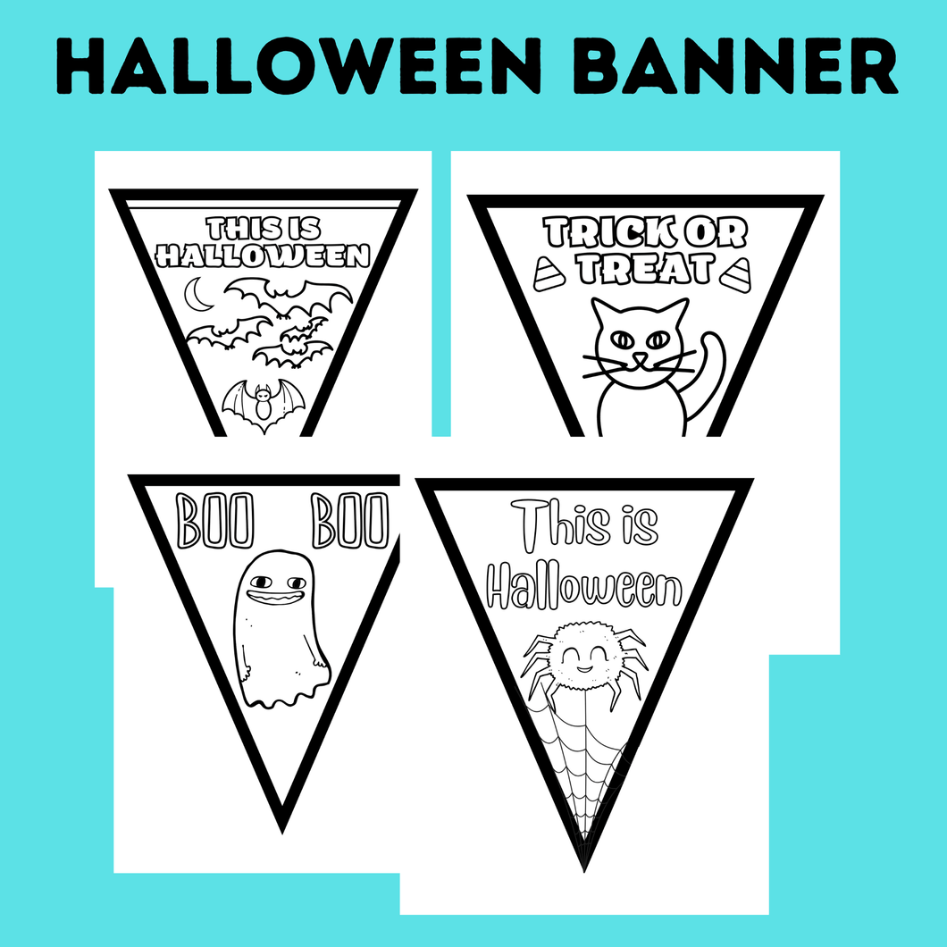 Halloween Coloring Banner for Kids