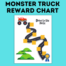 Load image into Gallery viewer, Monster Truck Reward Chart for Kids | Sticker Reward Chart | Reward Chart for Boys
