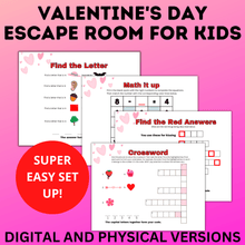 Load image into Gallery viewer, Valentine&#39;s Day Escape Room for Kids | Kids Games | Classroom Games | Party Games | Digital Escape Room | Classroom Party | Family Games
