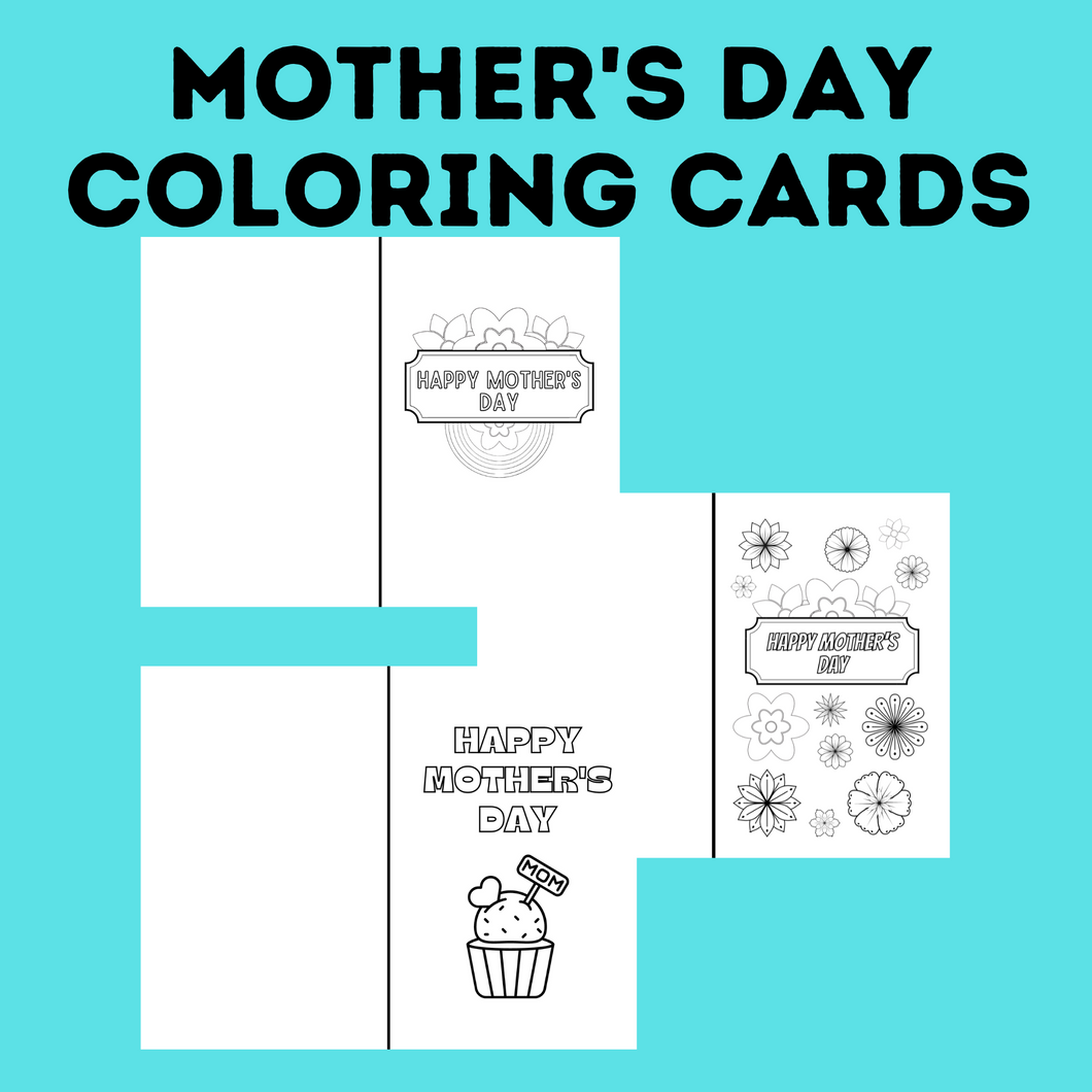 Mother's Day Cards | Coloring Cards for Mother's Day | Kids Cards