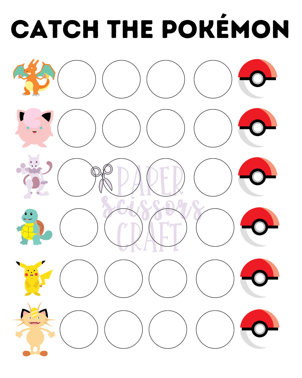 Pokémon Chore Chart or Potty Training Chart for Toddlers and Kids