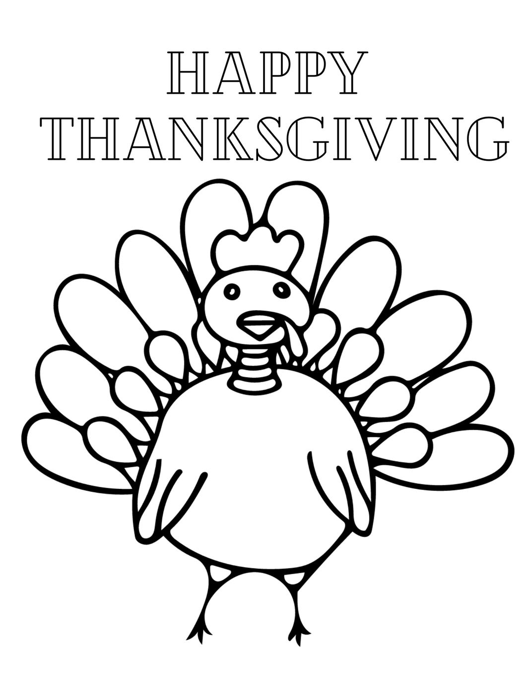 Happy Thanksgiving Coloring Page