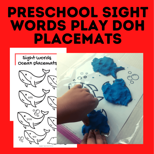 Preschool Sight Words Play Doh Mat