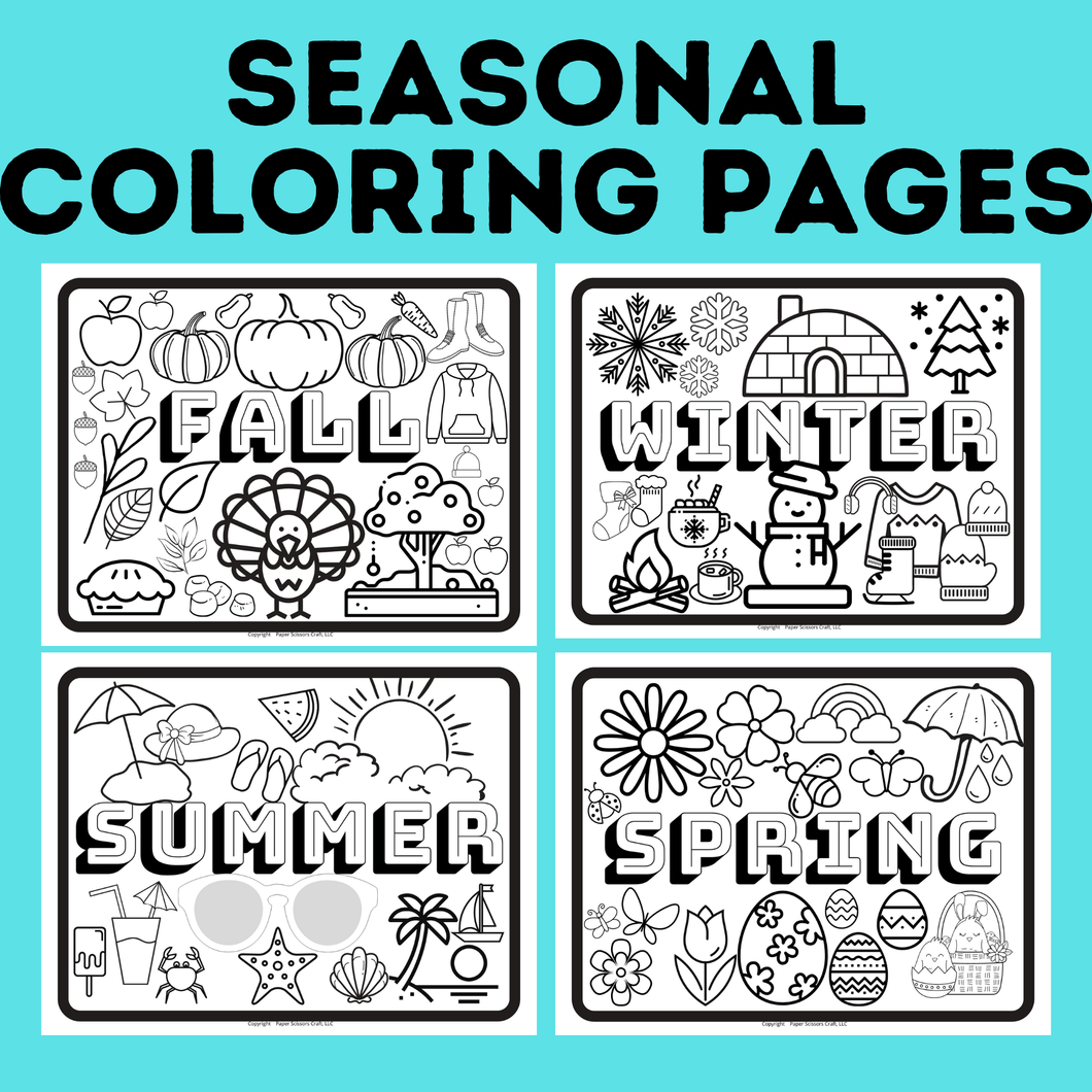 Seasonal Coloring Pages for Preschoolers and Kids