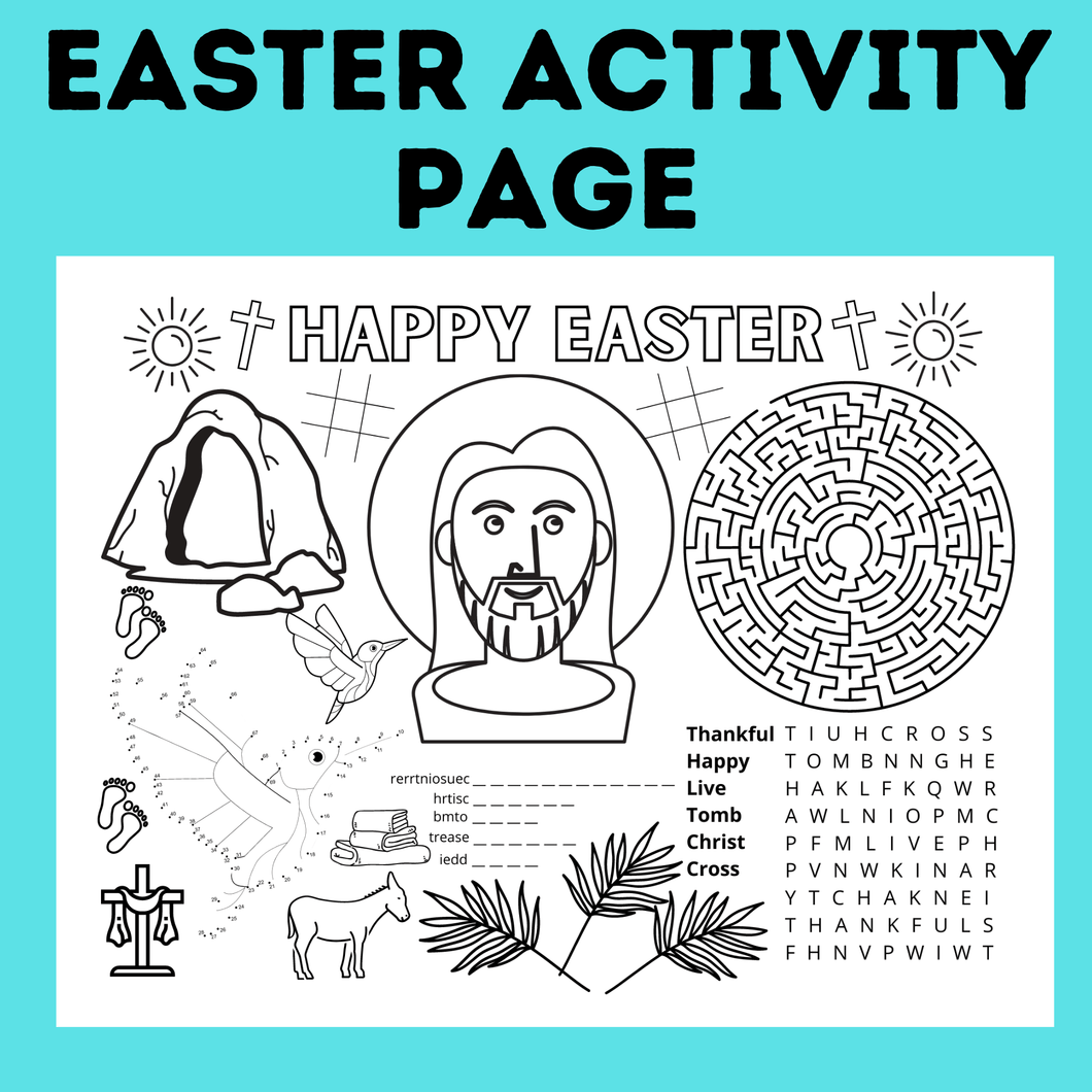 Easter Activity Page about Christ | Christ Activity Page | Christ Printable
