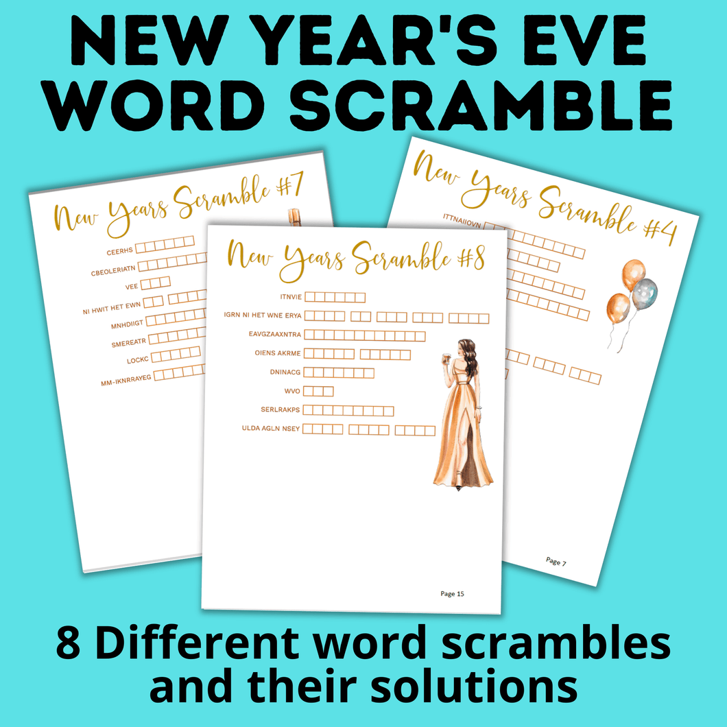 New Year's Eve Scramble Puzzles