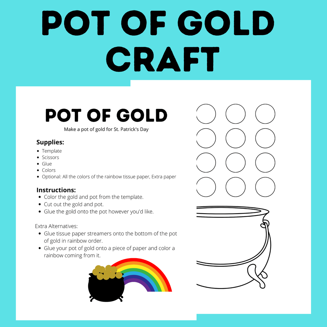 St. Patrick's Day Pot of Gold Craft