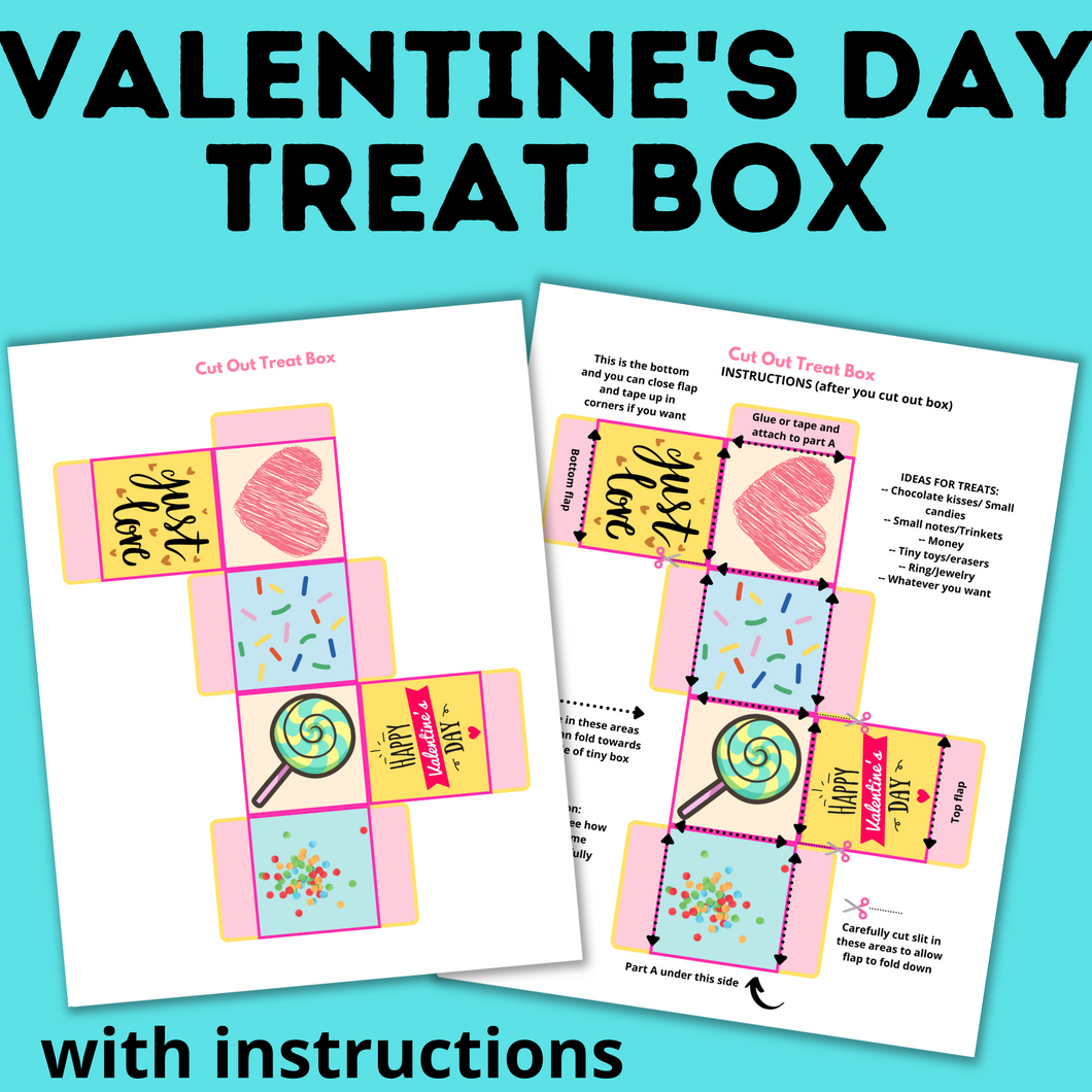 Valentine's Day Treat Box | Valentine's for Kids | Paper Box