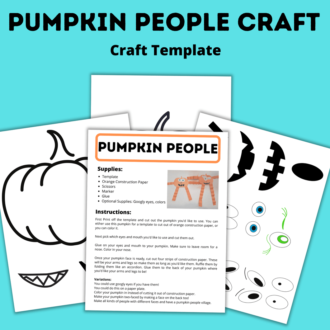 Fall Pumpkin People Craft for Kids | Halloween Pumpkin Craft | Thanksgiving Pumpkin Craft
