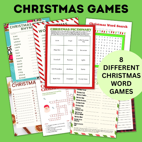 Christmas Word Game Bundle for Kids | Christmas Games for Kids
