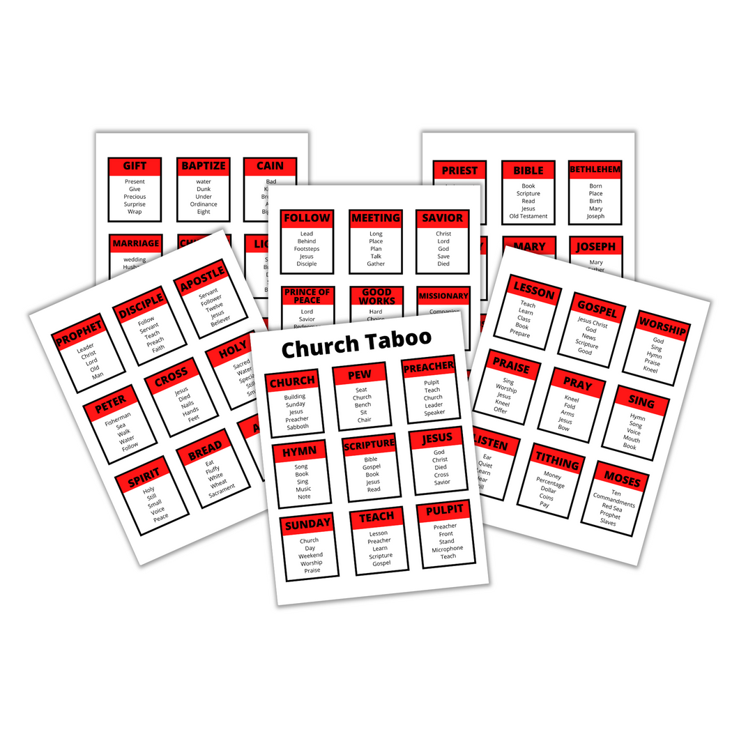 Church Taboo Card Game | Religious Card Game | Games for Church